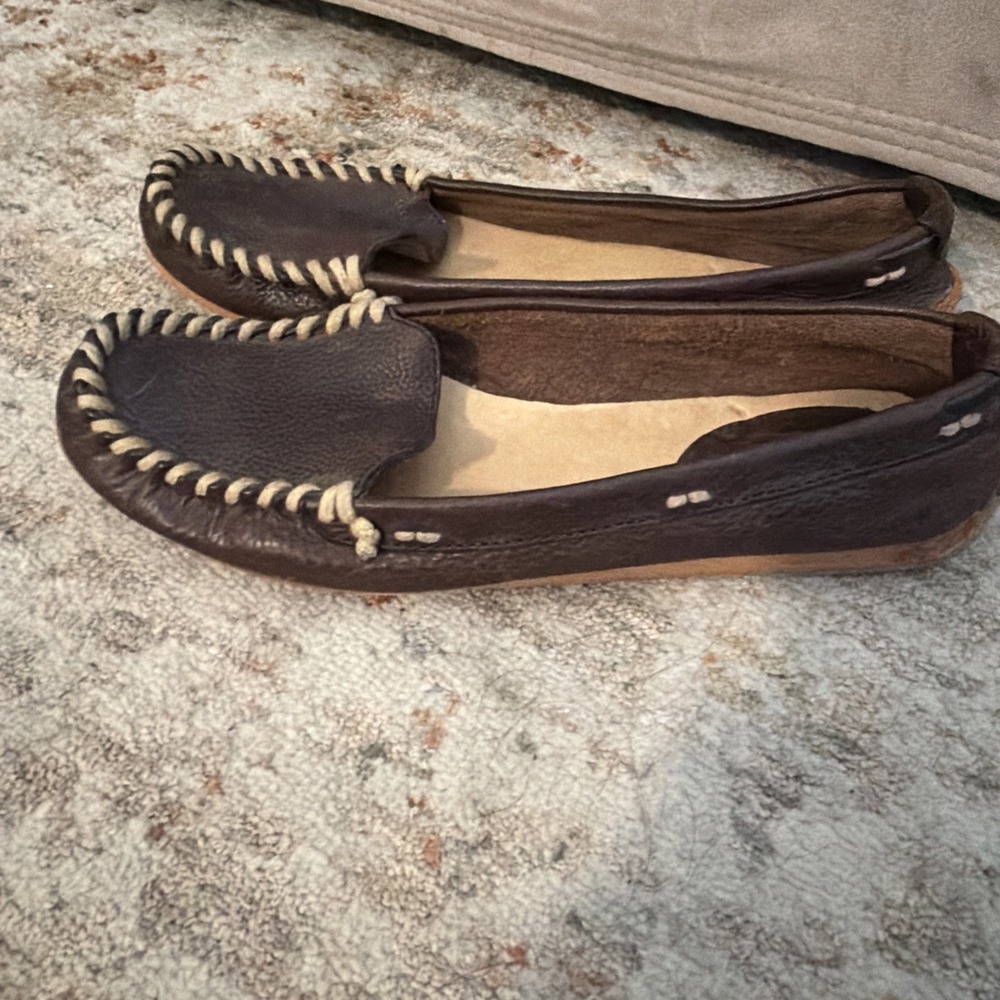 FRYE Alex Venetian Women Sz 7.5M Brown Leather Slip On Loafers Cottage - Picture 4 of 10